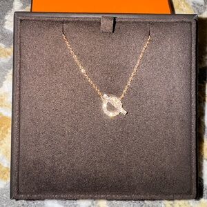 Hermes Brand New Finesse Diamond Necklace Rose Gold 18K